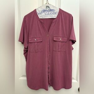 Croft & Barrow Button-Up short sleeve top